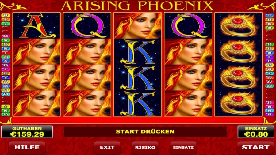 Arising Phoenix De Featured Symbols - partycasino