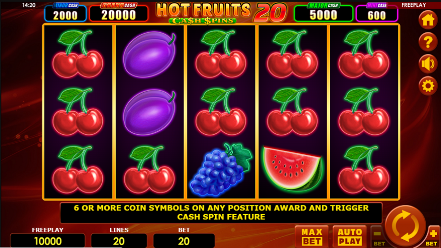 Hot Fruits 20 Cash Spins Slot - partycasino