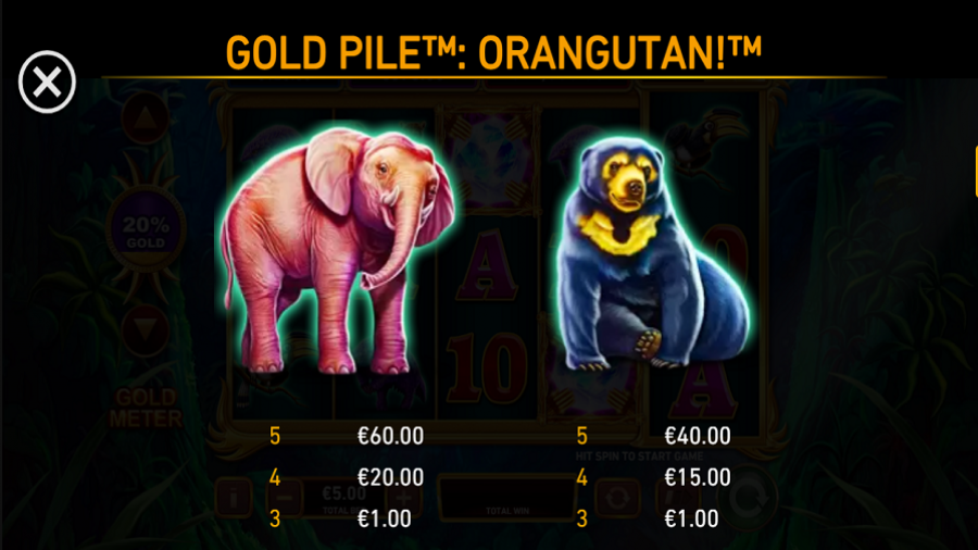 Gold Pile Orangutan Feature Symbols - partycasino-canada