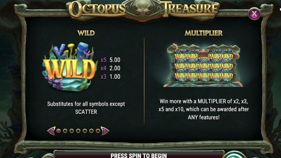 Octopus Treasure Slot Symbols - partycasino-canada