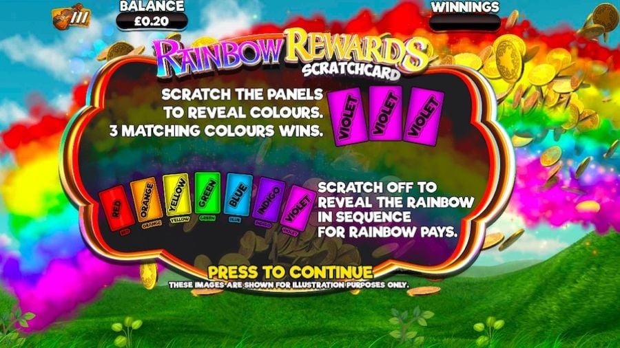 Rainbow Rewards Scratchcard Feature Symbol - partycasino
