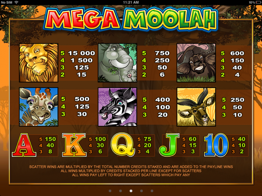 Mega Moolah Featured Symbols - partycasino