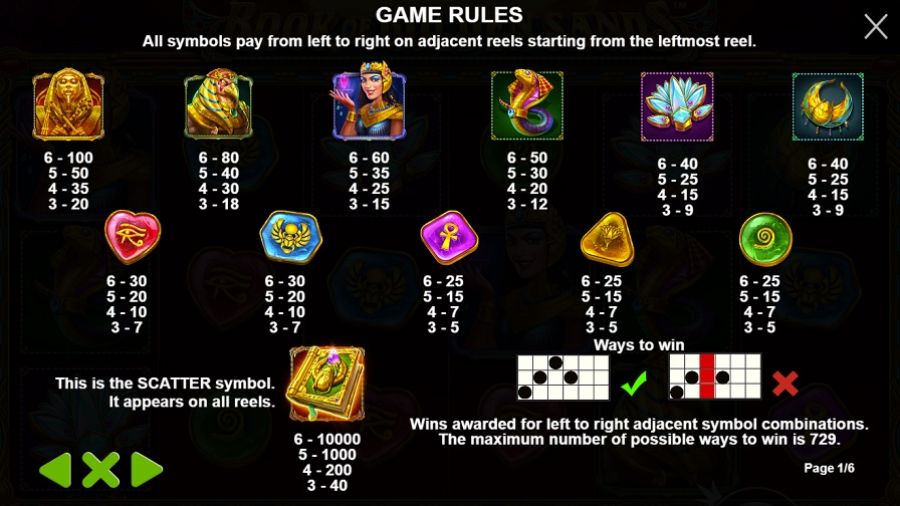 Book Of Golden Sands Feature Symbols Eng - partycasino