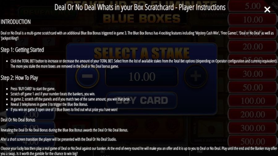 Deal Or No Deal Scratchcard Feature Symbols - partycasino