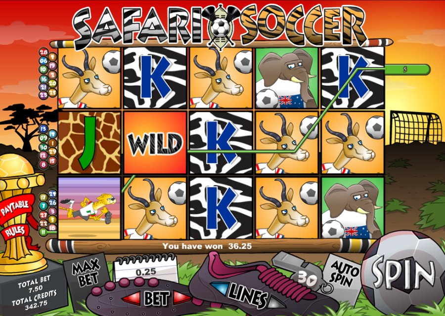 Safari Soccer Online Slot Wild - partycasino