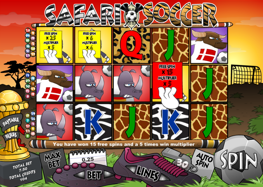 Safari Soccer Online Slot Bonus - partycasino
