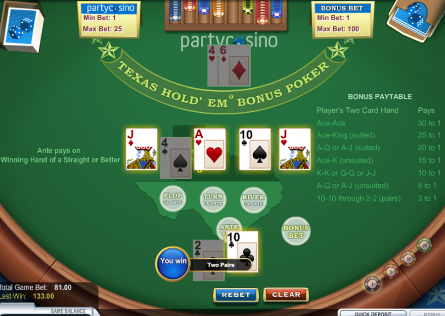 Texas Holdem Bonus Poker - partycasino