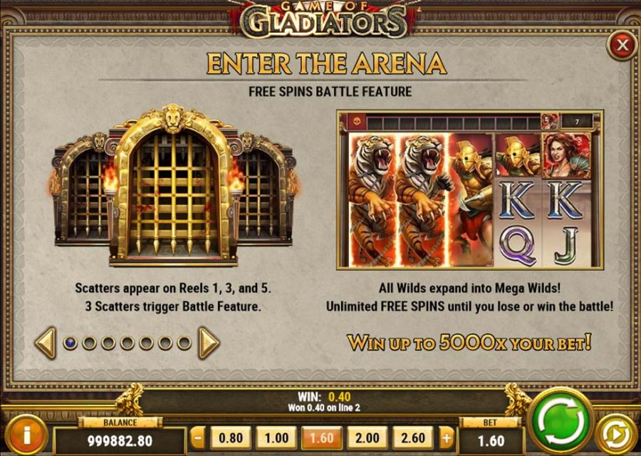Game Of Gladiators Featured Symbols - partycasino