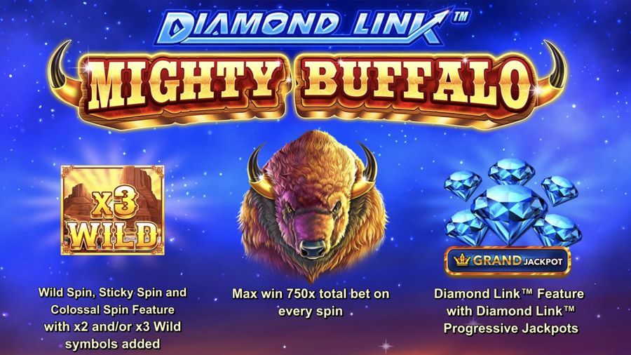 Diamond Link Mighty Buffalo Symbols - partycasino